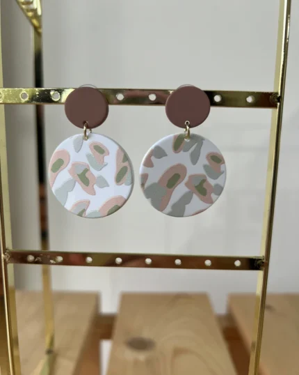 Round Printed Earring